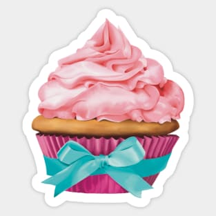 Muffin with pink topping Sticker